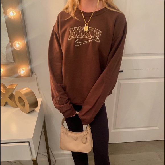Nike Sweaters - Brown “Nike” crewneck